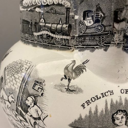 STAFFORDSHIRE FROLICS OF YOUTH JUG IN BLACK TRANSFER 1840 - ADDITIONAL PHOTO 6