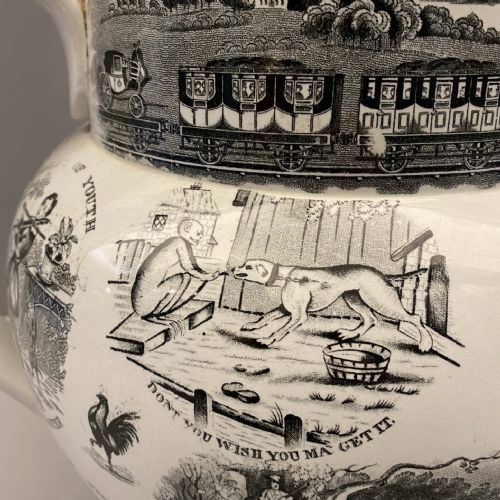STAFFORDSHIRE FROLICS OF YOUTH JUG IN BLACK TRANSFER 1840 - ADDITIONAL PHOTO 9