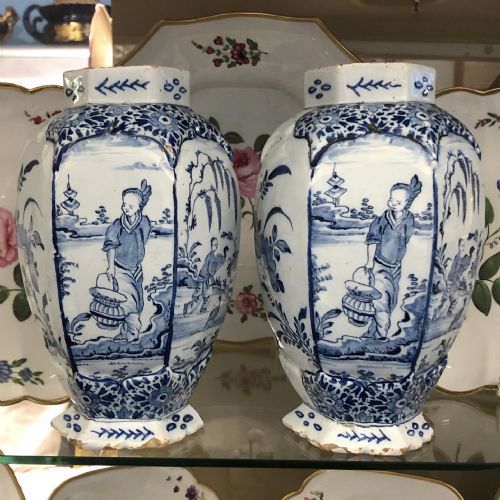 RARE DELFT VASES IN CHINOISERIE PATTERN 1760 - ADDITIONAL PHOTO 3