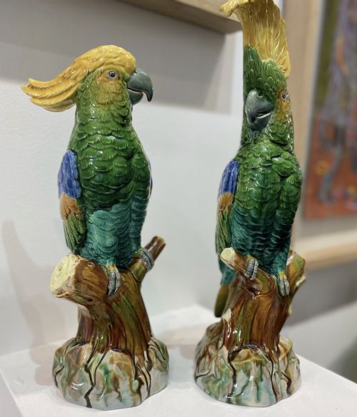 PAIR OF MINTON PARROTS 1870 - ADDITIONAL PHOTO 2