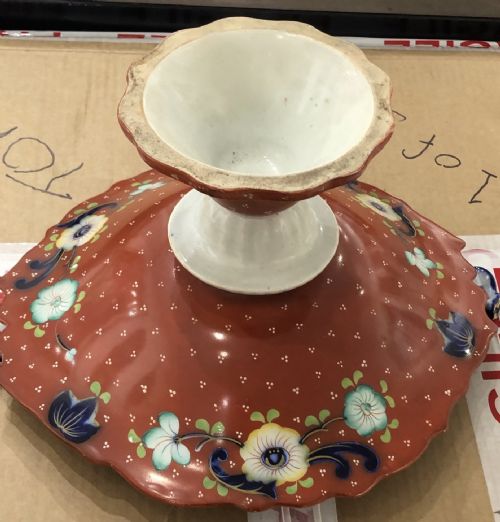 RARE THOMAS DIMMOCK FLOW BLUE CLOBBERED DESSERT SERVICE 18451850 - ADDITIONAL PHOTO 8