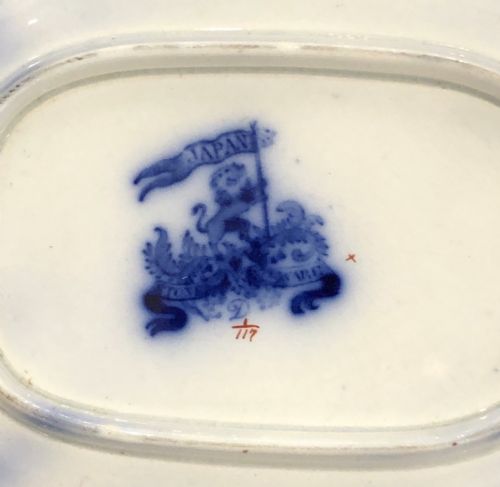 RARE THOMAS DIMMOCK FLOW BLUE CLOBBERED DESSERT SERVICE 18451850 - ADDITIONAL PHOTO 9