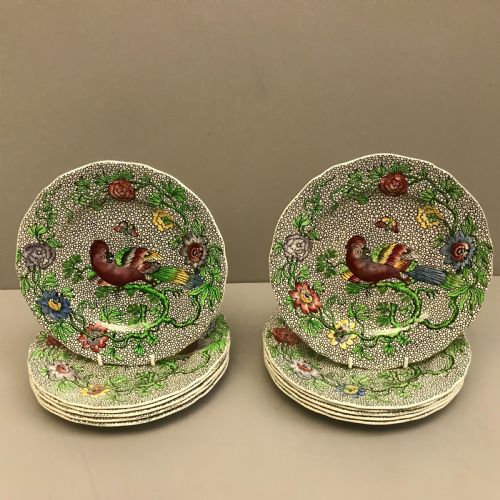 COPELAND SPODE DESSERT SERVICE IN PARROT CHINTZ PATTERN 1890 - ADDITIONAL PHOTO 3