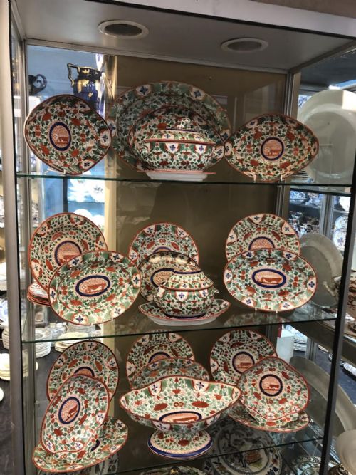 rare minton crazy cow pattern dessert service 18051820 - CATEGORY: ANTIQUE CERAMICS - DATED GEORGIAN