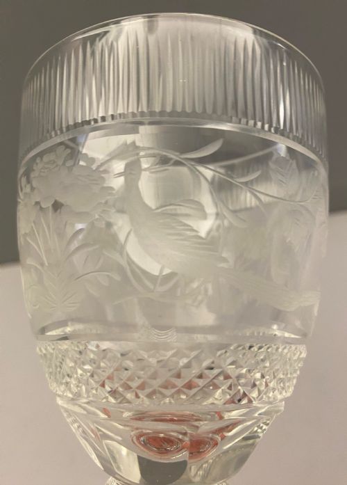 VICTORIAN ENGRAVED AND CUT RED WINE GLASSES SET OF 10 18801890 - ADDITIONAL PHOTO 2