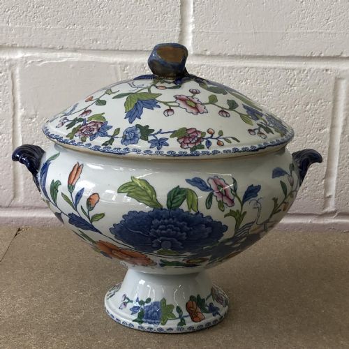 PR OF MASONS IRONSTONE SOUP TUREENS GRASSHOPPER PATTERN 18131820 - ADDITIONAL PHOTO 2