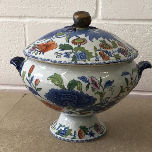 PR OF MASONS IRONSTONE SOUP TUREENS GRASSHOPPER PATTERN 18131820 - ADDITIONAL PHOTO 4