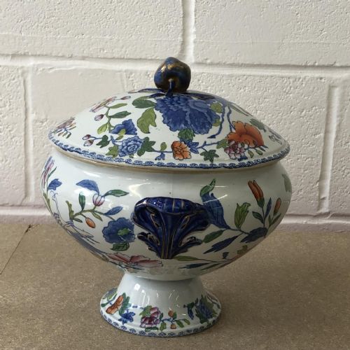 PR OF MASONS IRONSTONE SOUP TUREENS GRASSHOPPER PATTERN 18131820 - ADDITIONAL PHOTO 5