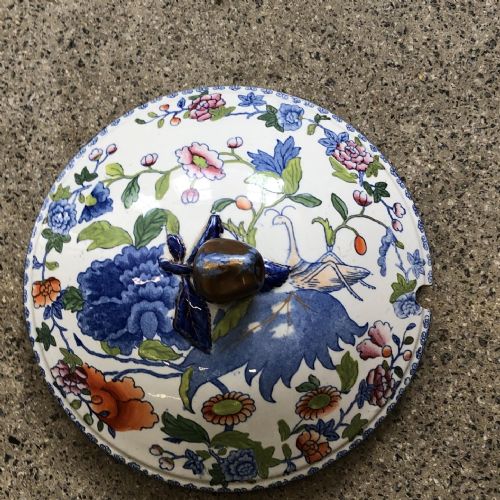 PR OF MASONS IRONSTONE SOUP TUREENS GRASSHOPPER PATTERN 18131820 - ADDITIONAL PHOTO 6