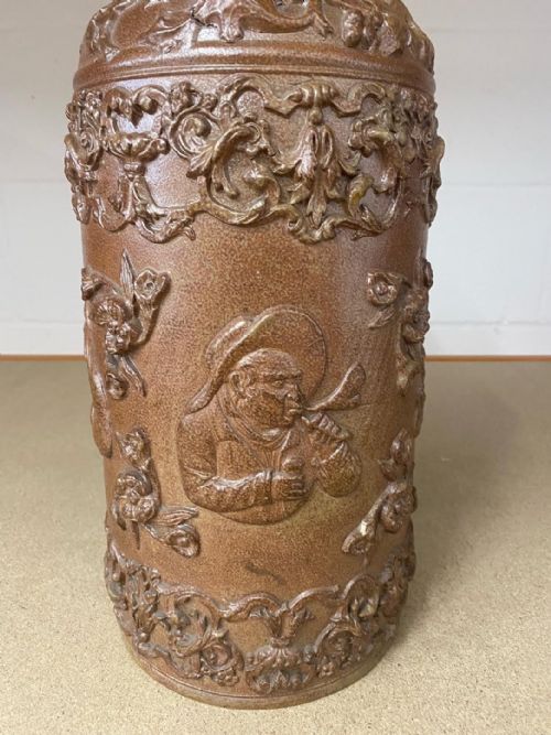 PR OF SALTGLAZED STONEWARE TOBACCO JARS 1850 - ADDITIONAL PHOTO 3