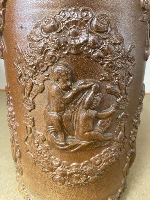 PR OF SALTGLAZED STONEWARE TOBACCO JARS 1850 - ADDITIONAL PHOTO 5