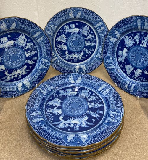SET OF 12 HERCULANEUM GREEK PATTERN DINNER PLATES 18151820 - ADDITIONAL PHOTO 2
