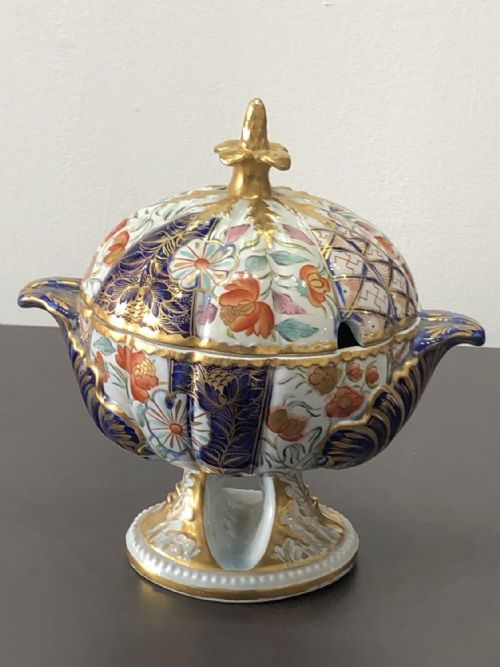 rare masons melon shaped dessert tureen 18131820 - CATEGORY: ANTIQUE CERAMICS - DATED GEORGIAN