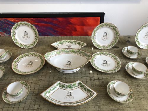 rare armorial dessert service and teaset coalport circa 1815 - CATEGORY: ANTIQUE CERAMICS - DATED GEORGIAN