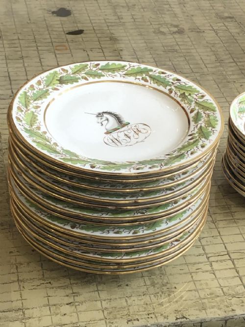 RARE ARMORIAL DESSERT SERVICE AND TEASET COALPORT CIRCA 1815 - ADDITIONAL PHOTO 2