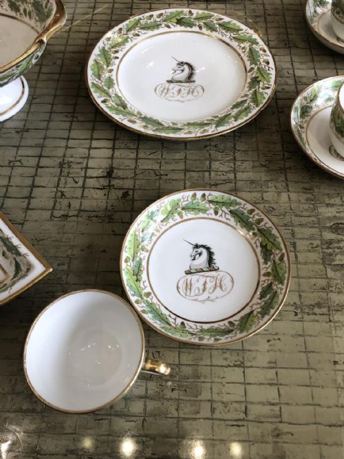 RARE ARMORIAL DESSERT SERVICE AND TEASET COALPORT CIRCA 1815 - ADDITIONAL PHOTO 5