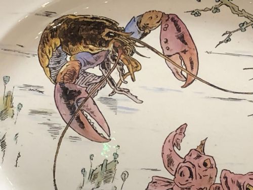 RATHER FANTASTIC LARGE PLATTER WITH LOBSTER AND FISH BROWNFIELD WEST HEAD AND MOORE 1870 - ADDITIONAL PHOTO 2