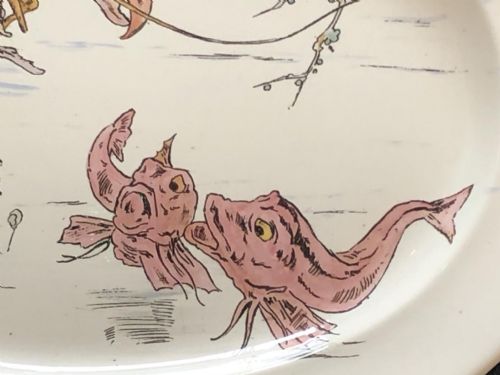 RATHER FANTASTIC LARGE PLATTER WITH LOBSTER AND FISH BROWNFIELD WEST HEAD AND MOORE 1870 - ADDITIONAL PHOTO 3