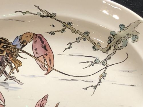 RATHER FANTASTIC LARGE PLATTER WITH LOBSTER AND FISH BROWNFIELD WEST HEAD AND MOORE 1870 - ADDITIONAL PHOTO 4