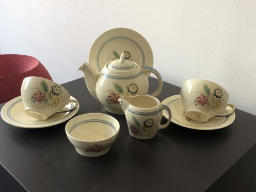 A SUSIE COOPER TEA FOR TWO IN NOSE GAY PATTERN 1920'S - ADDITIONAL PHOTO 3
