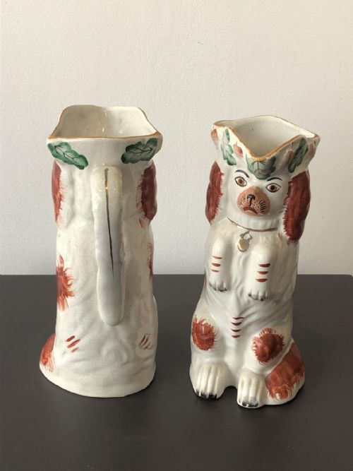 PR OF VICTORIAN STAFFORDSHIRE DOG JUGS 1870 - ADDITIONAL PHOTO 2