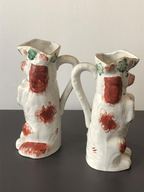 PR OF VICTORIAN STAFFORDSHIRE DOG JUGS 1870 - ADDITIONAL PHOTO 4