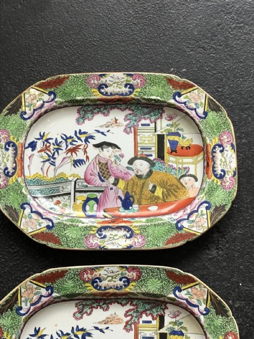 PR OF MASONS IRONSTONE PLATTERS MANDARIN PATTERN 18131820 - ADDITIONAL PHOTO 1