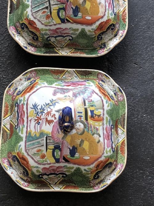 PR OF MASONS VEGETABLE TUREENS AND LIDS IN MANDARIN PATTERN 18131820 - ADDITIONAL PHOTO 1