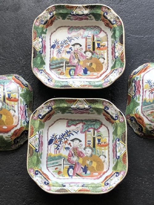 PR OF MASONS VEGETABLE TUREENS AND LIDS IN MANDARIN PATTERN 18131820 - ADDITIONAL PHOTO 3