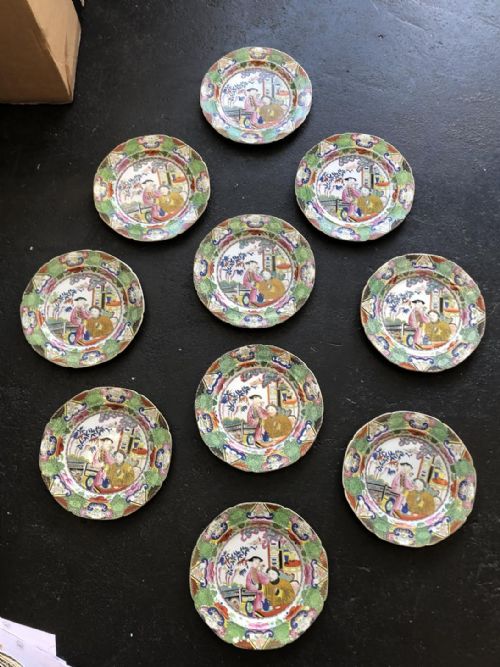 SET OF 10 MASONS IRONSTONE DINNER PLATES IN MOGUL PATTERN 18131820 - ADDITIONAL PHOTO 1