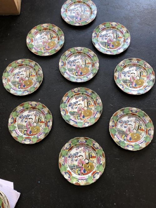 SET OF 10 MASONS IRONSTONE DINNER PLATES IN MOGUL PATTERN 18131820 - ADDITIONAL PHOTO 2