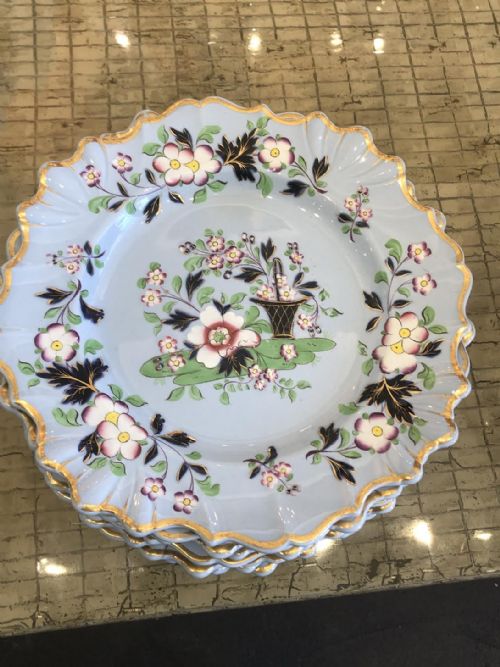 SET OF 18 RIDGWAY DESSERT PLATES IN BLUE DRAB 1845 - ADDITIONAL PHOTO 1