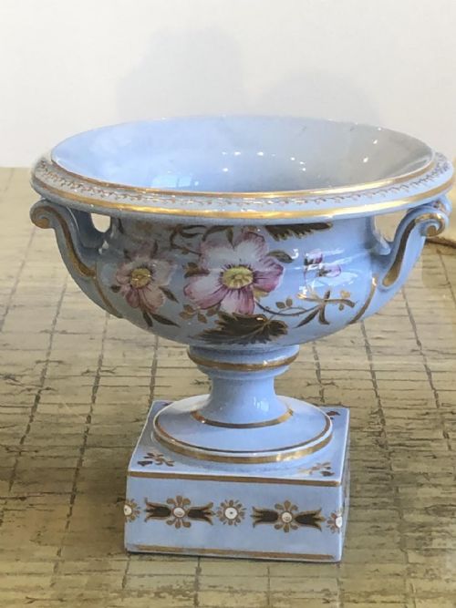 a rare and unusual ridgway blue drab urn - CATEGORY: ANTIQUE CERAMICS - DATED VICTORIAN