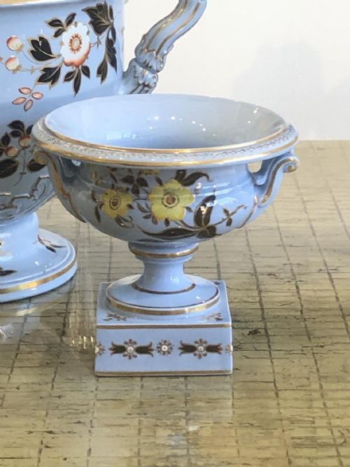 A RARE AND UNUSUAL RIDGWAY BLUE DRAB URN - ADDITIONAL PHOTO 1