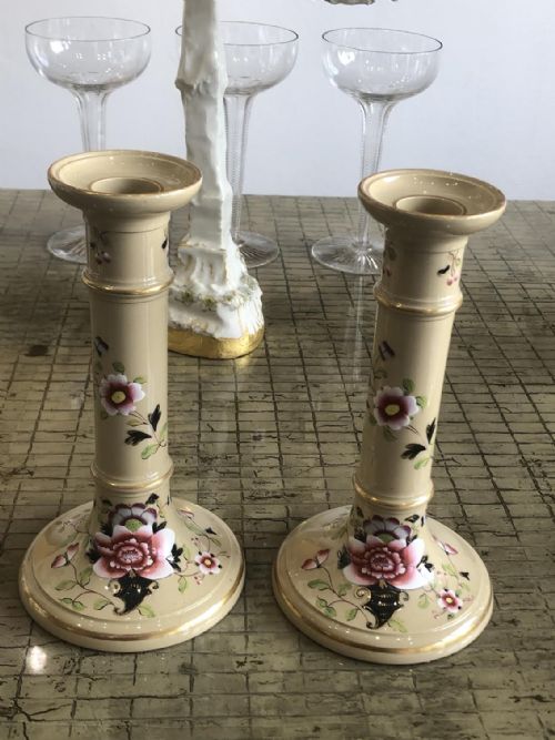 a pair of drab ware candlesticks circa 1845 - CATEGORY: ANTIQUE LIGHTING - DATED VICTORIAN