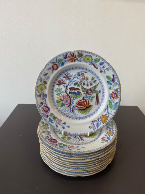 A 12 PLACE SETTING OF MASONS IRONSTONE FLYING BIRD PATTERN DINNER WARE 1870 48 PIECES - ADDITIONAL PHOTO 3