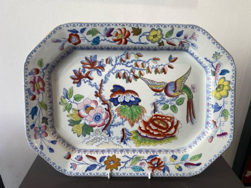 large flying bird platter by masons ironstone 1870 - CATEGORY: ANTIQUE PLATES - DATED VICTORIAN