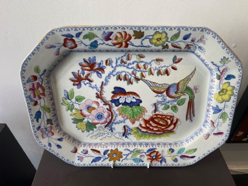 LARGE FLYING BIRD PLATTER BY MASONS IRONSTONE 1870 - ADDITIONAL PHOTO 1