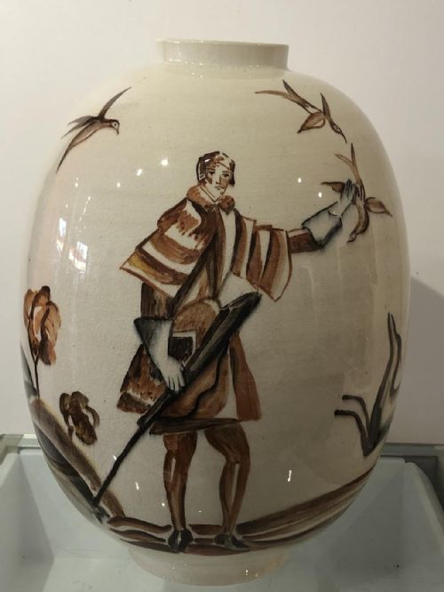 1920's vase drilled for a lamp - CATEGORY: ANTIQUE VASES - DATED 1920