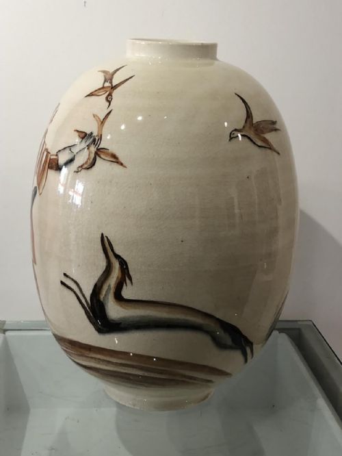 1920'S VASE DRILLED FOR A LAMP - ADDITIONAL PHOTO 2