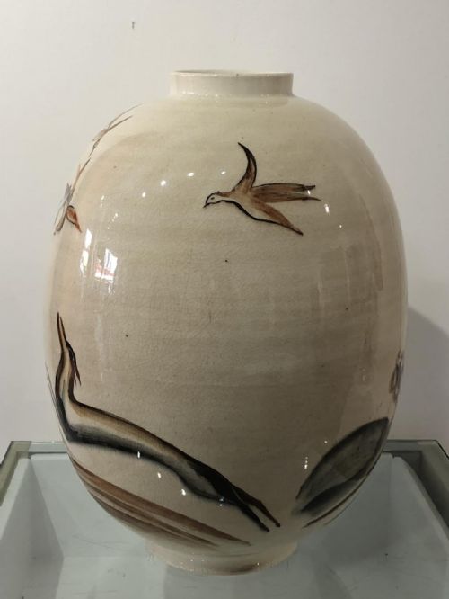 1920'S VASE DRILLED FOR A LAMP - ADDITIONAL PHOTO 3