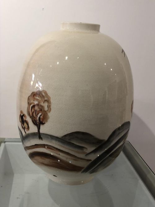 1920'S VASE DRILLED FOR A LAMP - ADDITIONAL PHOTO 4