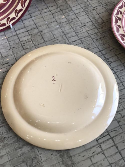 A RARE SET OF 7 WEDGWOOD DRAB WARE PLATES WITH LUSTRE DECORATION 1920'S - ADDITIONAL PHOTO 5