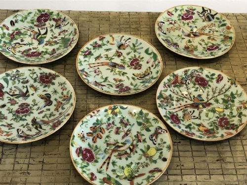 SET OF 10 CELADON ENAMELLED PLATES CIRCA 186070 - ADDITIONAL PHOTO 7