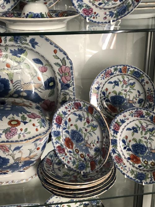 RARE MASONS IRONSTONE DINNER SERVICE IN GRASSHOPPER PATTERN CIRCA 18131820 - ADDITIONAL PHOTO 5