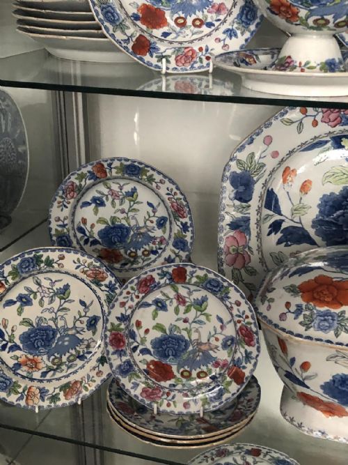 RARE MASONS IRONSTONE DINNER SERVICE IN GRASSHOPPER PATTERN CIRCA 18131820 - ADDITIONAL PHOTO 7