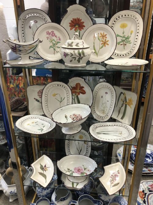 botanical davenport creamware dessertware 18051815 - CATEGORY: ANTIQUE CERAMICS - DATED REGENCY