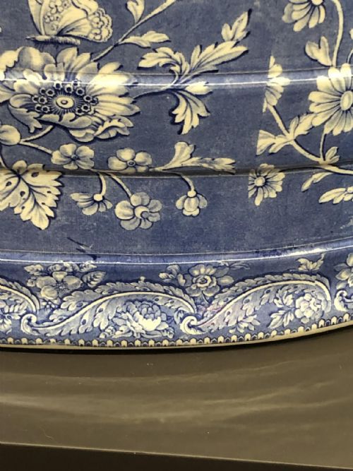 1820'S BLUE AND WHITE TRANSFER ALL OVER SHEET PATTERN FOOT BATH 182530 - ADDITIONAL PHOTO 7