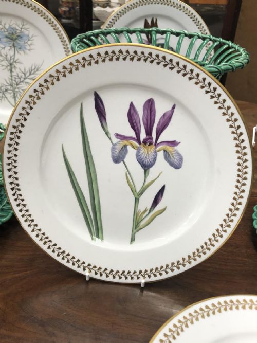 4 CHAMBERLAIN WORCESTER PORCELAIN BOTANICAL PLATES CIRCA 18101815 - ADDITIONAL PHOTO 2