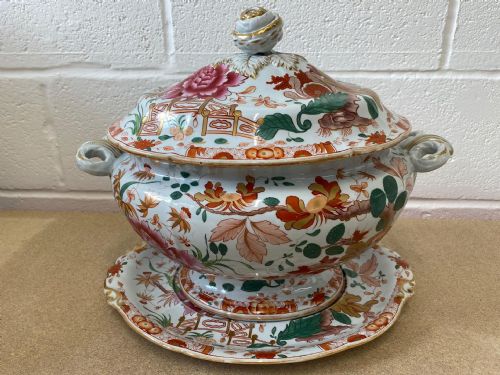 large hicks and meigh ironstone soup tureen on stand circa 1820 - CATEGORY: ANTIQUE CERAMICS - DATED GEORGIAN